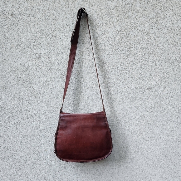 Vintage Messenger Bag Leather Brown Medium Lined Satchel Pockets Shoulder Strap - Picture 9 of 13